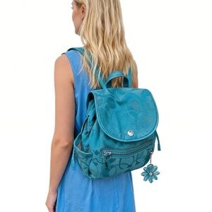 Vintage Coach Kyra Daisy Signature Backpack with Floral Charm